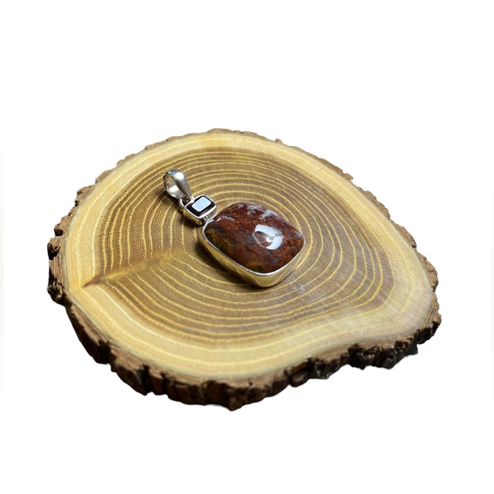 Pendant with garnet - Sterling Silver - Picture 2 of 12